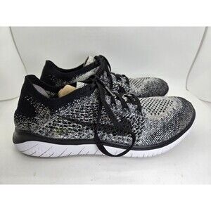 Nike Free RN Flyknit 2018 Oreo Shoes Women's 7.5 Black Running Athletic Sneakers